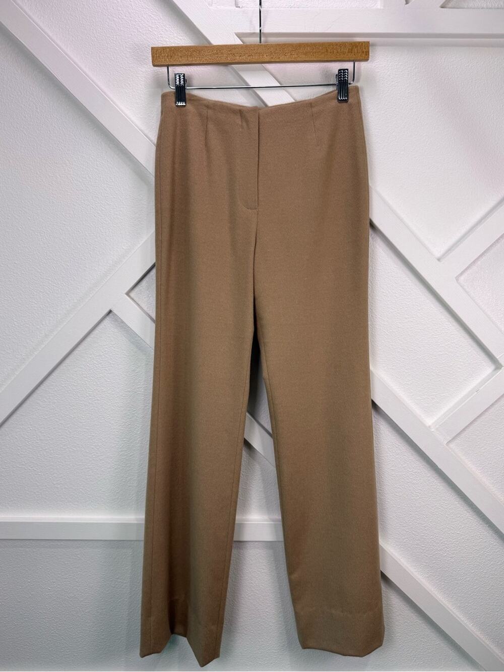 Paule Ka Camel Wool Angora Cashmere Blend Straight Leg Pants Size FR 36 US 4